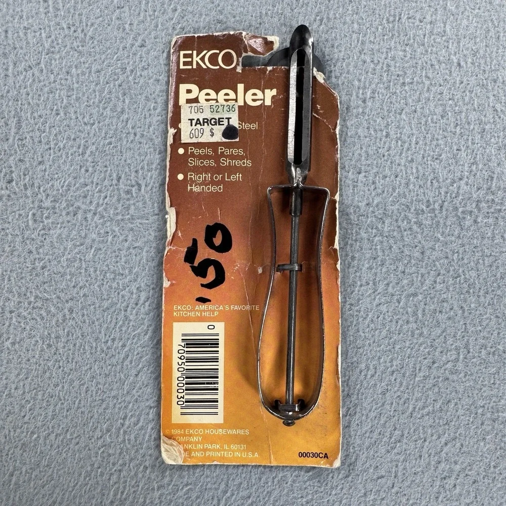 Vintage EKCO Tempered Steel Blade Peeler, Floating Nee-Action. 1984 NOS 6